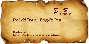 Polónyi Bogáta névjegykártya